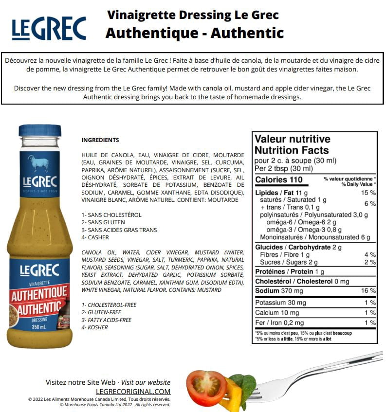 Le Grec Vinaigrette Authentique