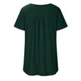 thumbnail image 3 of SMihono Hauts pour Femmes Été Décontracté Chic T-Shirt d'Été Uni Col Rond Boutonné Plissé Manches Courtes Oversize pour Femmes, 3 of 8