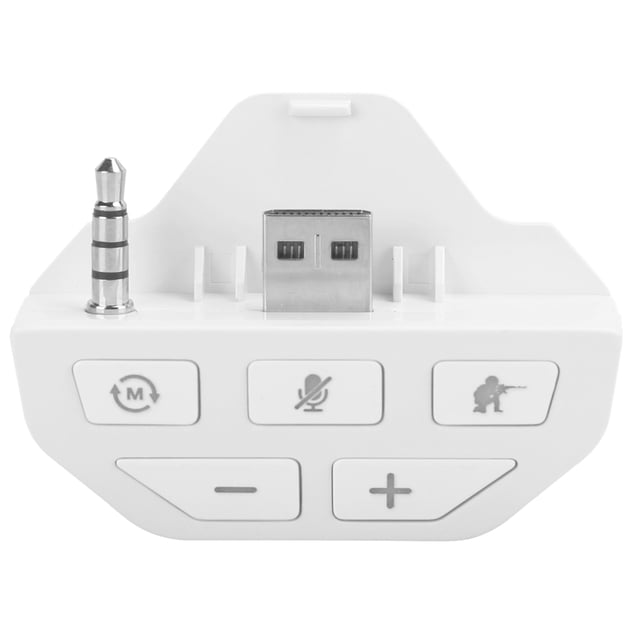 Gamepad Headphone Converter, 12 Pin Interface 3.5mm-Audio Port Gamepad Audio Adapter, Convenient ABS For Wireless Gamepad Game Black,White
