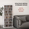 thumbnail image 4 of HOMCOM Media Storage Cabinet 8-Tier DVD Shelf w/ Adjustable Shelves White, 4 of 10