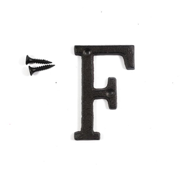 3 inch Vintage Decorative Cast Iron Metal Alphabet Letters Wall Sign Hanging Address Name Sign Letter(F)