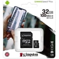 thumbnail image 1 of Kingston Carte micro SDHC Canvas Select Plus 100R A1 C10 + ADP, 32 Go (SDCS2/32GBCR), 1 of 5