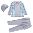 thumbnail image 1 of Hiiyo Girls Full Cover Swimwear Long Sleeve Rash Guard Pants Hat Bathing Suit, Sizes 2-15, 1 of 1