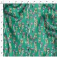 thumbnail image 4 of Soimoi Green Poly Georgette Fabric Monsoon Theme Human Figure Decor Fabric Printed Yard 42 Inch Wide, 4 of 5