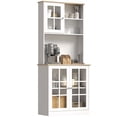thumbnail image 1 of HOMCOM Kitchen Pantry with 3 Storage Cabinets, 2 Open Shelves, Countertop, 1 of 10