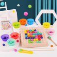thumbnail image 3 of Wooden Go Games Set Dots Beads Board Games Toy Rainbow Clip Beads Puzzle, 3 of 8