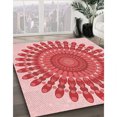 thumbnail image 3 of Ahgly Tapis d'Intérieur Lavable en Machine Carré Transitionnel Rose Pastel, 8 Pieds Carré, 3 of 7