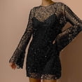 thumbnail image 1 of WILLBEST Robes pour Femmes Assemblage Jupe à Sequins pour Femmes Grandes et Petites Perles Robe à Bretelles en Maille Transparente Deux Pièces, 1 of 7