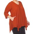 thumbnail image 4 of White Mark Tunique à Manches 3/4 pour Femmes, Taille Empire, Col en V, 4 of 6