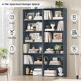 thumbnail image 2 of Homfa 6 Tier Tall Bookshelf and Bookcase, Wooden Bookcase Display Shelf for Living Room Home Office Library Storage,Blue, 2 of 7