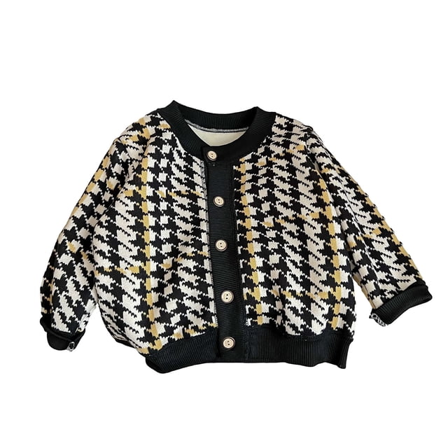 Besolor Manteaux pour Tout-Petits Filles Garçons Imprimés Manches Longues Col Ras du Cou Boutonné Veste Chaude Manteau Vêtements d'Automne
