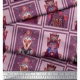 thumbnail image 3 of Soimoi Poly Georgette Fabric Animal Skin & Chinese Opera Mask Devil Print Sewing Fabric Yard 42 Inch Wide, 3 of 3