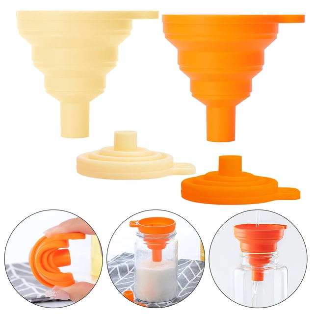 SSZMDLB 2 Pcs Entonnoir de Cuisine Pliable en Silicone, Entonnoir de Qualité Alimentaire, Entonnoir Pliable pour Bouteilles, Entonnoir de Cuisine Gain de Place, Entonnoir de Transfert de Liquide, Entonnoir Portable, Entonnoir de Cuisine Réutilisable