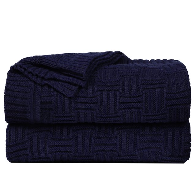 Unique Bargains 100% Cotton Cross Cable Knit Throw Blanket For Sofa Couch Bed Home Bedding,