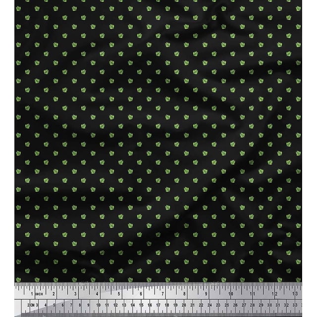 Soimoi Cotton Duck Fabric Artistic Leaves Decor Fabric Printed Yard 56 Inch Wide