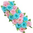 thumbnail image 2 of Baohd Arch Rose Flower Panel Table Runner Bouquet for Wedding Blue and Pink, 2 of 7