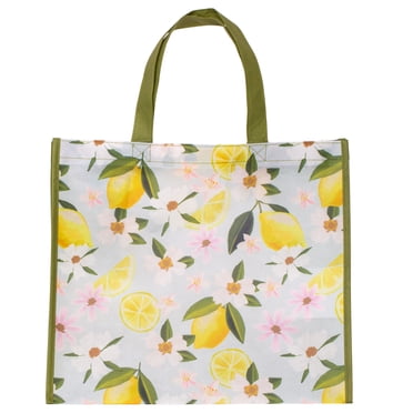 Walmart Spring Reusable Shopping Bag, Grocery Tote Bag with Bottle Holders, Green