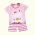 thumbnail image 4 of EGNMCR Ensembles de Blouses et Chemises à Manches Courtes à Col Rond Tout-Petits Enfants Bébés Garçons Filles Mode Mignon Imprimé Chiot à Manches Courtes Tenue Décontractée Ensemble Fille, 4 of 4