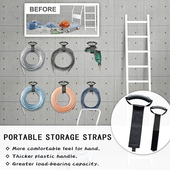 Bovemsi Clearance Carrying With Handle Cord and – Organizer Hanger Straps and Strap Storage Heavy-Duty Hook Loop (1-Pack) Housekeeping & Organizers