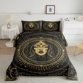 thumbnail image 1 of Ensemble de Literie Signe du Zodiaque Vierge Thème Constellation, Ensemble de Couette Format Simple, Style Bohème Occidental Exotique, Ensembles de Couette 12 Horoscopes Astrologie, Insert de Couette Bohème Soleil et Lune Ciel Étoilé Galaxie Courtepointe, 1 of 5