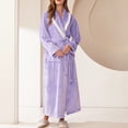 thumbnail image 2 of MeetoTime Women's Full Length Robe, Warm and Cozy Fleece Bathrobe, Unisex Man Woman Robe Loungewear, 2 of 7