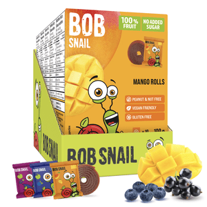 Bob Snail Fruit RollUps Gluten-Free Nut-Free Healthy Fruit Snacks Variety Pack - Pack of 5 (Mango x2, Apple-Blueberry x2, Apple-Black Currant x2)