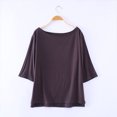 thumbnail image 2 of Birdeem T-Shirt Femme Col Rond Couleur Unie Manches Courtes Ample, 2 of 12