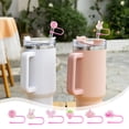 thumbnail image 1 of Glitter Silicone Straw Toppers - Reusable Drinking Straw Caps for Party Decorations, Portable Protector Gift Accessories, 1 of 6