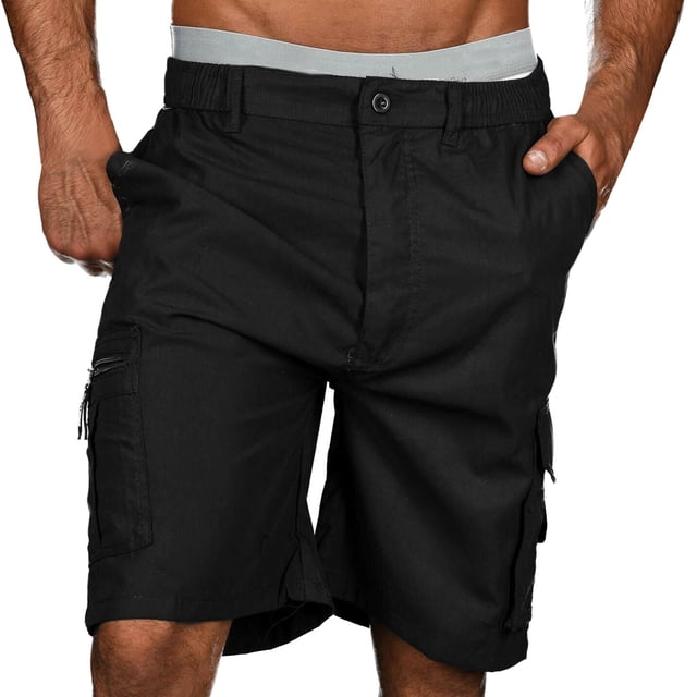 DPTALR Shorts d'Été Décontractés pour Hommes Taille Basse Unis à Multiples Poches Capris