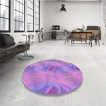 thumbnail image 4 of Ahgly Tapis d'Intérieur Lavable en Machine Carré Transitionnel Lilas Violet Vif, 8 Pieds Carré, 4 of 7