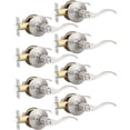 thumbnail image 1 of Levier de Porte en Nickel Satiné pour l'Intimité, Boutons de Porte Modernes pour Intérieur, pour Chambre et Salle de Bain, Poignée de Porte Robuste, Levier Ondulé Réversible, 1 of 7