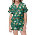 thumbnail image 2 of MIASHUI Girls 2-Piece Pajamas Set Animal Chicken Pattern Button-Down Boys Sleepwear,Green,4-5 Years, 2 of 4