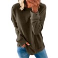 thumbnail image 1 of Pxiakgy Chandail Décontracté à Manches Longues pour Femmes Automne Hiver Col Rond Couleur Unie Café + L, 1 of 5