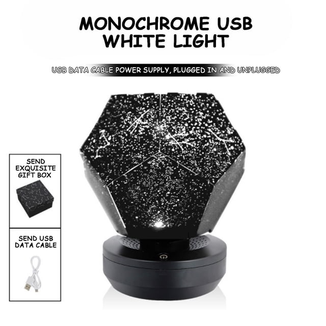 Uuiauoio Celestial Star Projector Lamp with USB Power, 360° Rotation, ABS Material, 3W Night Light Projection for Bedroom, Home Theater, and Relaxation, Ideal for Creating a Starry Night Sky Ambiance