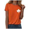 thumbnail image 1 of WEIYLL Womens T-Shirts Canada Maple Leaf Print Proud Statement Orange Tees Sizes XXL, 1 of 3