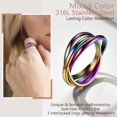 thumbnail image 3 of ORUYROP Women Triple Interlocked Rolling Ring, Delicate Looking, Stainless Steel/Gold Plated/Black (Send Gift Box), 3 of 7