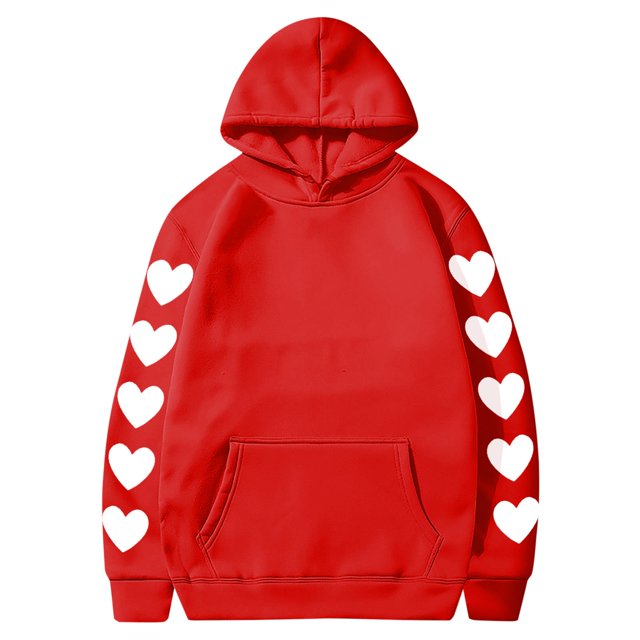 Birdeem Sweat à Capuche Imprimé pour la Saint-Valentin, Haut en Peluche à Capuche