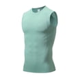 thumbnail image 5 of BADHUB Men's Quick Dry Athletic Tank Tops Compression Running High Stretch Sleeveless T Shirt Workout Performance Cut Off Tee Shirt Mint Green XXL, 5 of 5