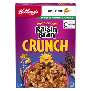Kellogg's® Two Scoops® Raisin Bran Cereal Crunch 436g- Crunchy Oat Clusters