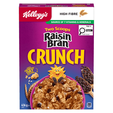 Céréales Kellogg's® Raisin Bran deux pelletées® Croquantes 436g