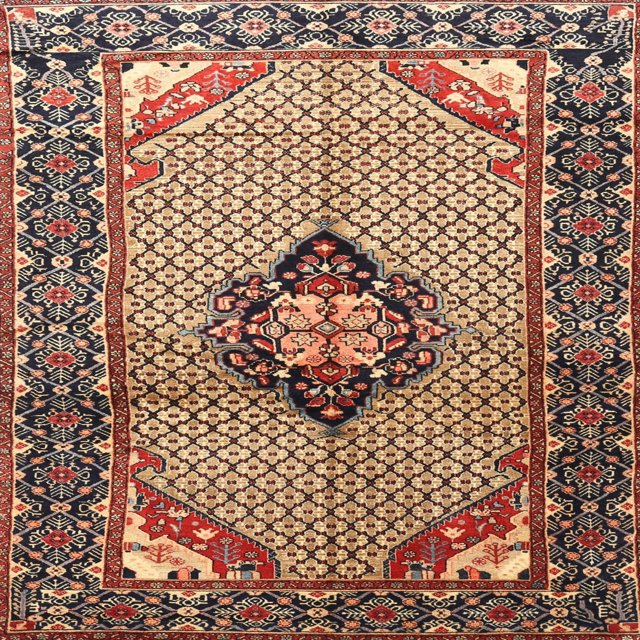 Ahgly Tapis d'Intérieur Carré Traditionnel Brun Sable Persan, 10 Pieds Carré