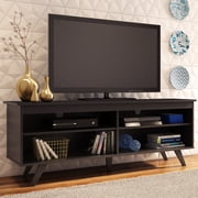 Madesa TV Stand Entertainment Center with 4 Shelves and Cable Management for 55, 65 Inch TV Media Storage Gaming Media Console Living Room and Bedroom Modern Wooden Television - Black