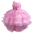 thumbnail image 4 of XDZJLR Girl Dresses Children'S Solid Color Irregular Mesh Lace Knee Length Trailing Wedding Puffy Princess Clothing, 4 of 4