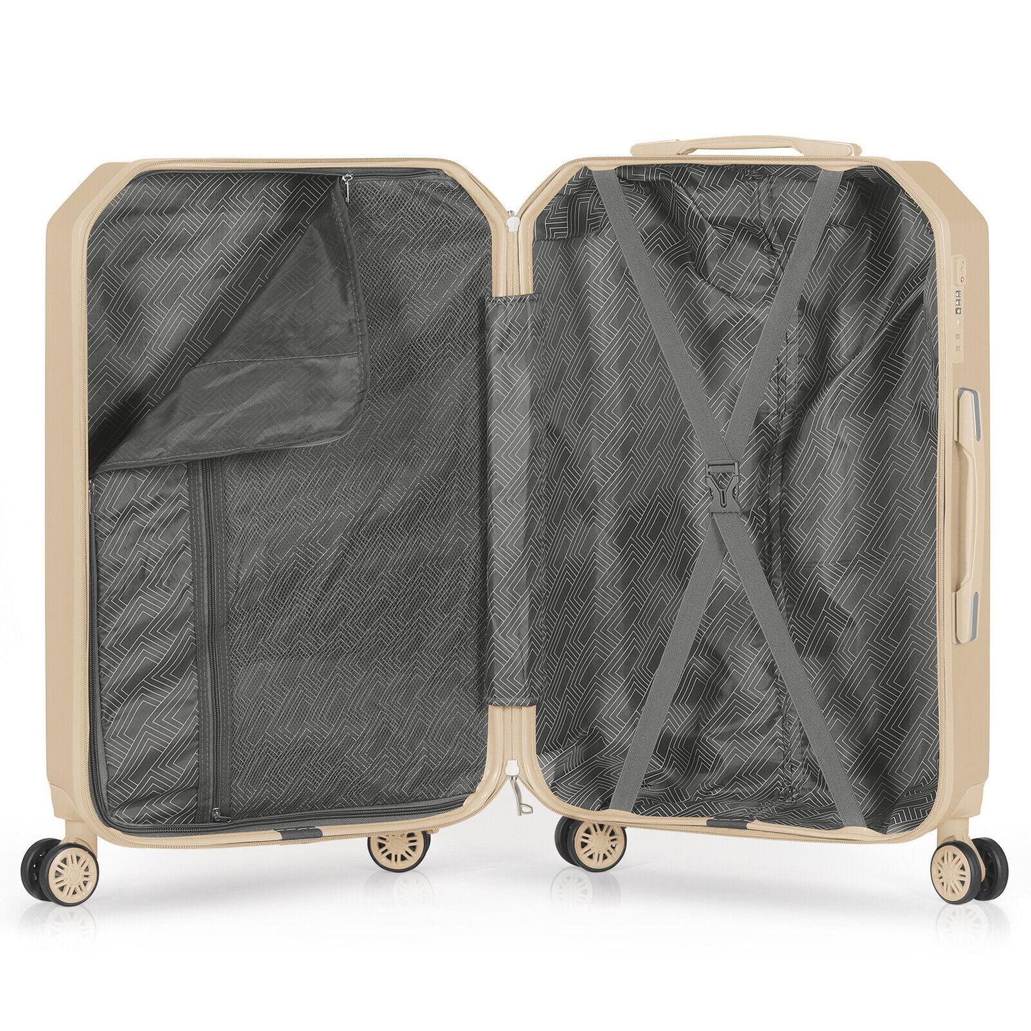 HIKOLAYAE Valise verticale avec roulette à 8 roues, 5 pièces - Conforme à la TSA