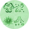 thumbnail image 1 of Ahgly Company Tapis d'Intérieur Ronds de Style Transitionnel Lavables à la Machine, Vert Menthe, 4 Pieds Rond, 1 of 7