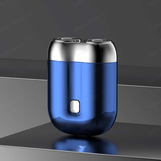 Mini Rasoir Électrique de Voyage Portable pour Hommes, Rasoir à Barbe Longue Durée, Utilisation Humide et Sèche, Équipement de Beauté Bleu