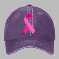 thumbnail image 2 of Casquette de Baseball Imprimée Délavée pour Femmes pour le Mois de Sensibilisation au Cancer du Sein Chapeau de Sport Extérieur, 2 of 6