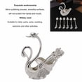 thumbnail image 4 of Swan Base Holder, Metal Exquisite Craftsmanship Tableware Cutlery Set With 6 Spoons For Stirring Mixing Coffee Desserts Sugar Ice Cream, 4 of 8