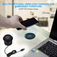 thumbnail image 3 of 4X 10W Fast Wireless Charger -Up Desktop Embedded Fast Wireless Charger with USB Port Universal for Smartphone,4 x Embedded Wireless Charge,Black, 3 of 10