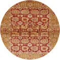 thumbnail image 1 of Ahgly Company Indoor Round Mid-Century Modern Orange Oriental Area Rugs, 4' Round, 1 of 6
